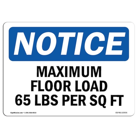 OSHA Notice, 18 Height, Rigid Plastic